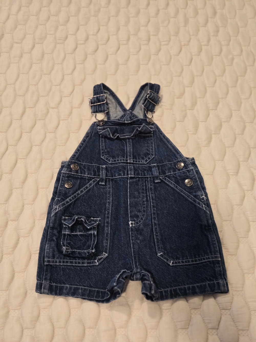 Cherokee Baby Boy Vintage Overalls Dark Denim Thick Size 12mths